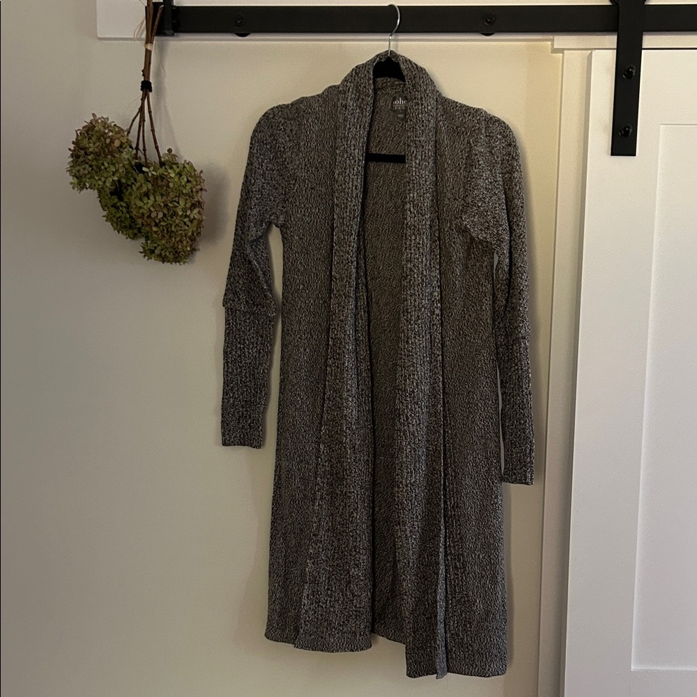 New York & Company Charcoal Open Front Cardigan